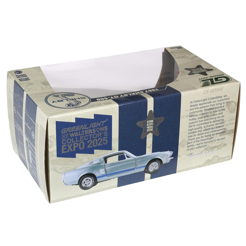 1/24 1967 Shelby GT-500, Raw with Blue Stripes, 2025 GreenLight Waterson's Product Expo Customer Gratitude Special Edition