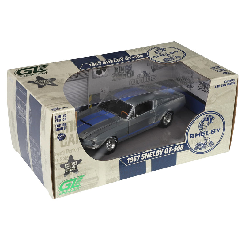 1/24 1967 Shelby GT-500, Raw with Blue Stripes, 2025 GreenLight Waterson's Product Expo Customer Gratitude Special Edition