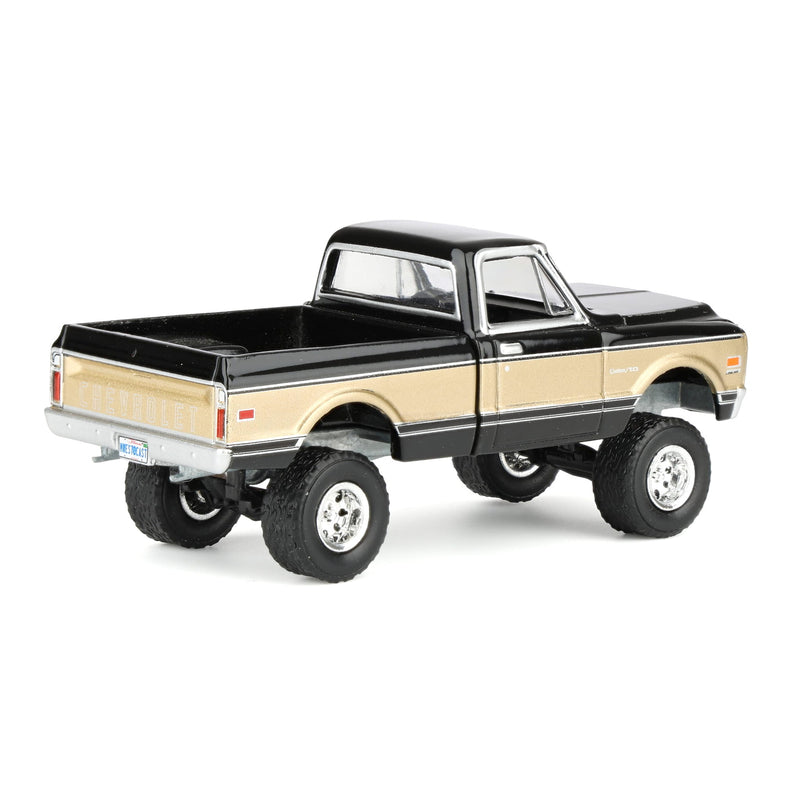 1/64 Lifted 1969 Chevrolet K10 Pickup Truck, Black & Gold, Dealer Exclusive by GreenLight Collectibles