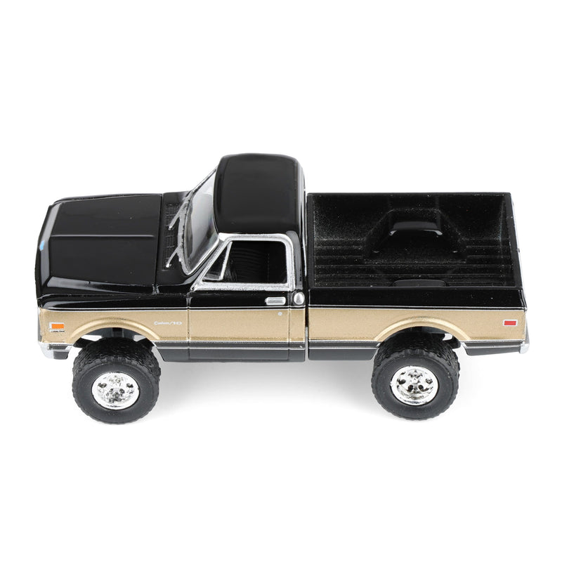 1/64 Lifted 1969 Chevrolet K10 Pickup Truck, Black & Gold, Dealer Exclusive by GreenLight Collectibles