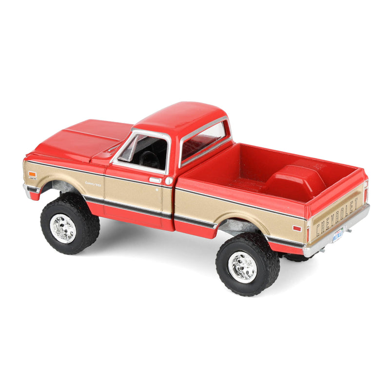 1/64 Lifted 1969 Chevrolet K10 Pickup Truck, Red & Gold, Dealer Exclusive by GreenLight Collectibles