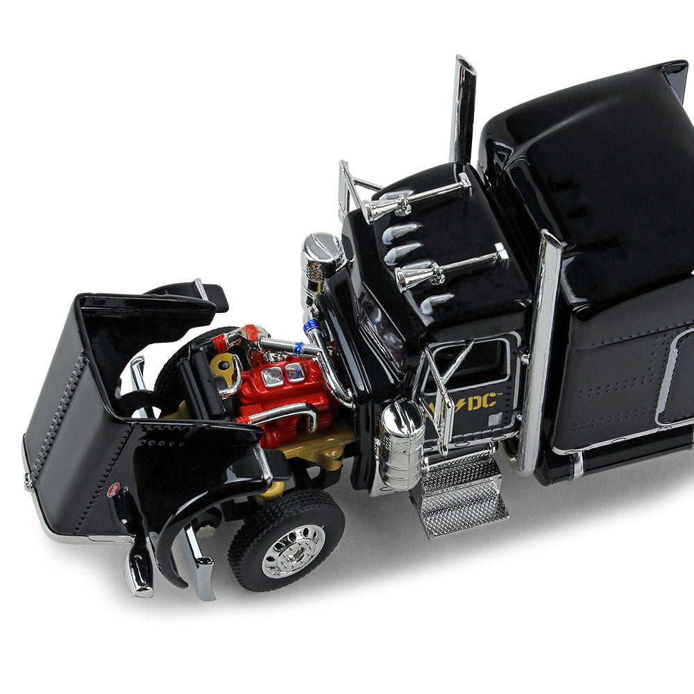 1/64 Black AC/DC Power Up Peterbilt Semi with Trailer, DCP by