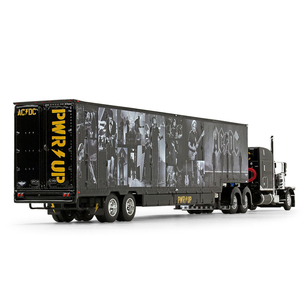 1/64 Black AC/DC Power Up Peterbilt Semi with Trailer, DCP by