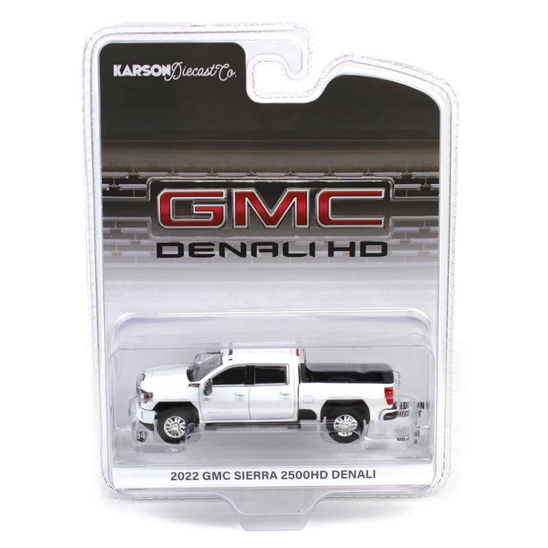 1/64 2022 GMC Sierra 2500 Denali Pickup Truck, Summit White (2nd Edition) by GreenLight Collectibles