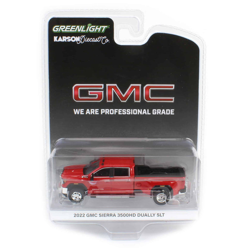 1/64 2022 GMC Sierra 3500 Denali Dually Pickup Truck, Cayenne Red (2nd Edition) by GreenLight Collectibles