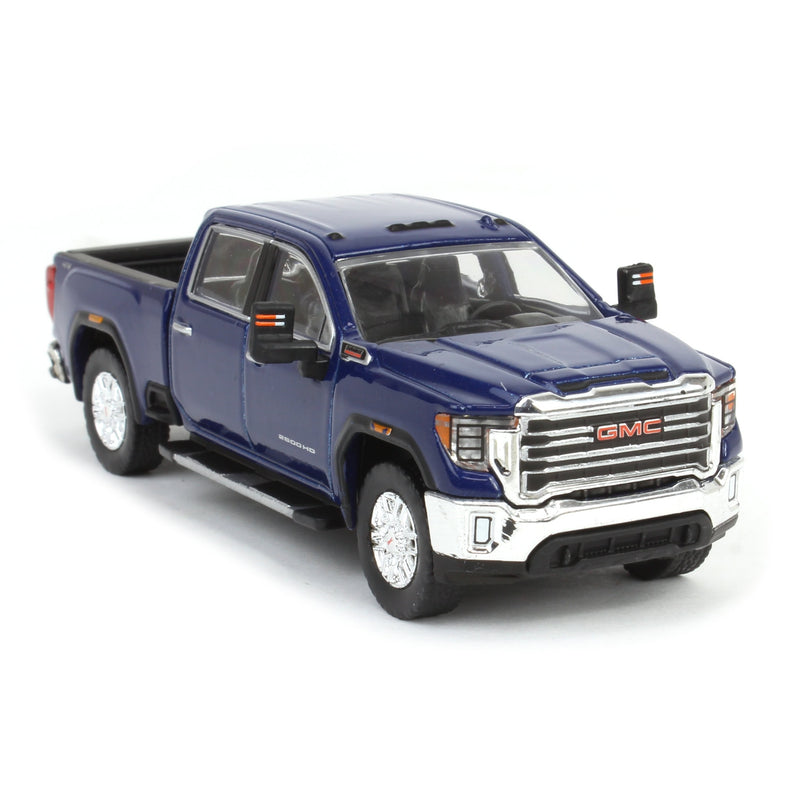 1/64 2022 GMC Sierra 3500 Denali Pickup Truck, Pacific Blue (2nd Edition) by GreenLight Collectibles