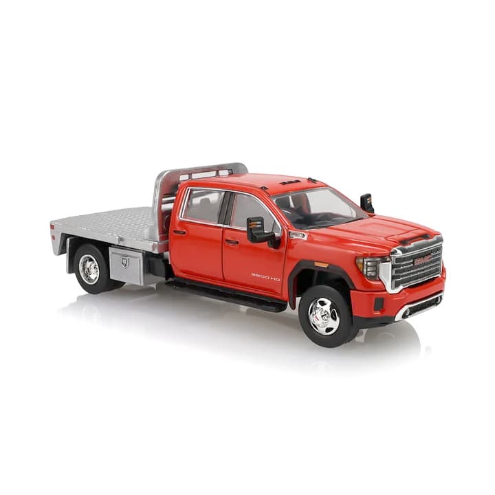 1/64 2022 GMC Sierra 3500 Pro Flatbed Pickup Truck in Cardinal Red by GreenLight Collectibles, Dealer Exclusive