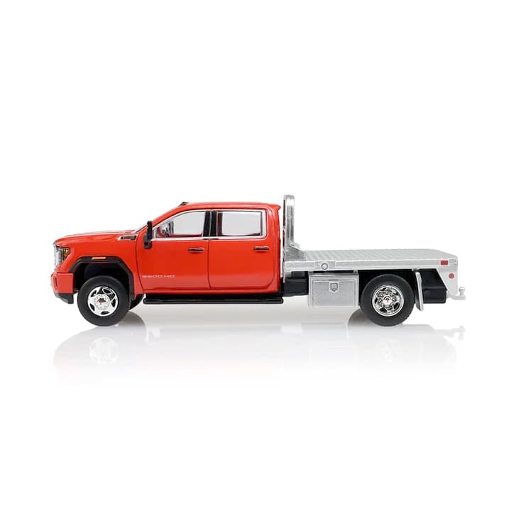 1/64 2022 GMC Sierra 3500 Pro Flatbed Pickup Truck in Cardinal Red by GreenLight Collectibles, Dealer Exclusive