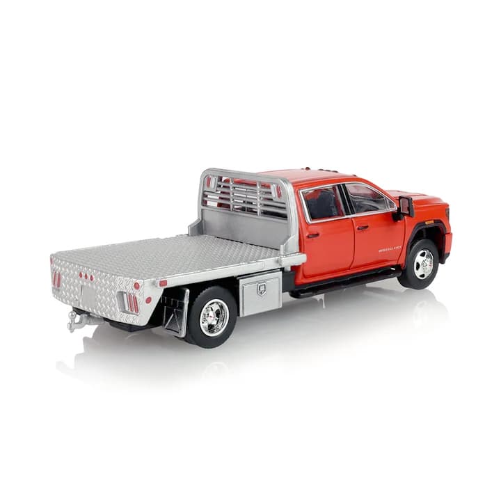 1/64 2022 GMC Sierra 3500 Pro Flatbed Pickup Truck in Cardinal Red by GreenLight Collectibles, Dealer Exclusive