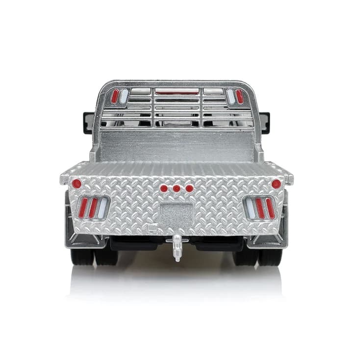 1/64 2022 GMC Sierra 3500 Pro Flatbed Pickup Truck in Summit White by GreenLight Collectibles, Dealer Exclusive
