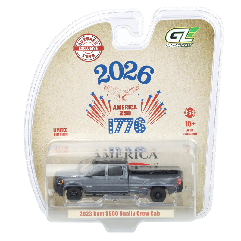 1/64 2023 RAM 3500 Dually Pickup Truck, USA 250 Tribute, Outback Toys Exclusive Limited to 1776, America 250