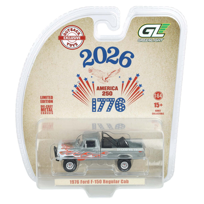 Raw Chase Unit ~ 1/64 Lifted 1976 Ford F-150 Pickup Truck, USA 250 Tribute, Outback Toys Exclusive Limited to 37 Units