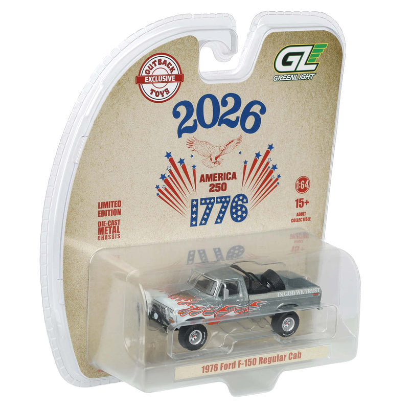 Raw Chase Unit ~ 1/64 Lifted 1976 Ford F-150 Pickup Truck, USA 250 Tribute, Outback Toys Exclusive Limited to 37 Units
