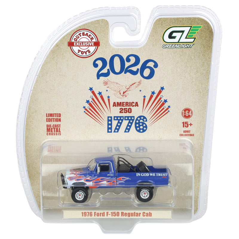 1/64 Lifted 1976 Ford F-150 Pickup Truck, USA 250 Tribute, Outback Toys Exclusive Limited to 1776