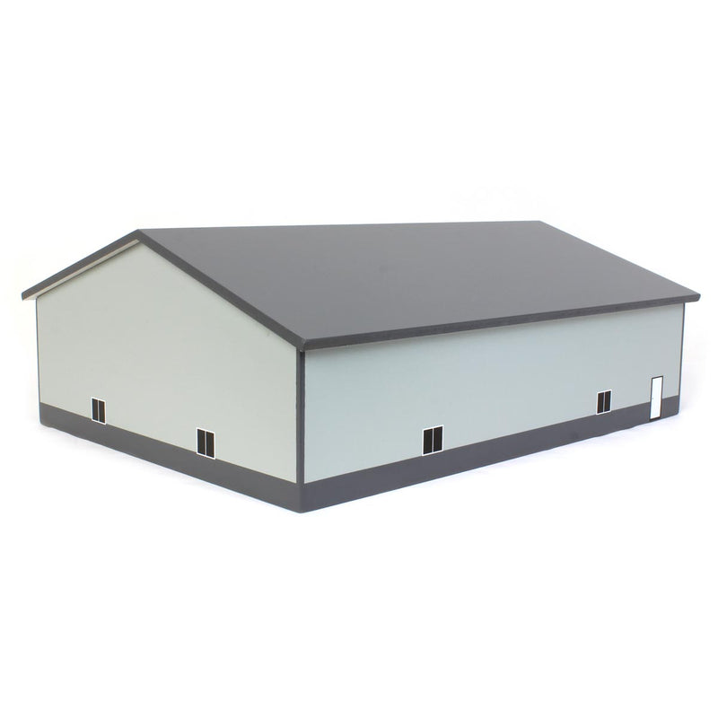 1/64 Light & Dark Gray 3 Door 60ft x 80ft Wooden Implement or Shop Building
