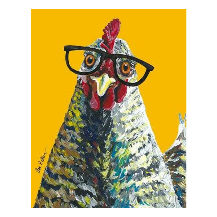 Chicken Glasses 16" x 12.5" Tin Sign
