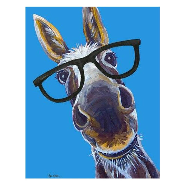 Donkey Glasses 16" x 12.5" Tin Sign