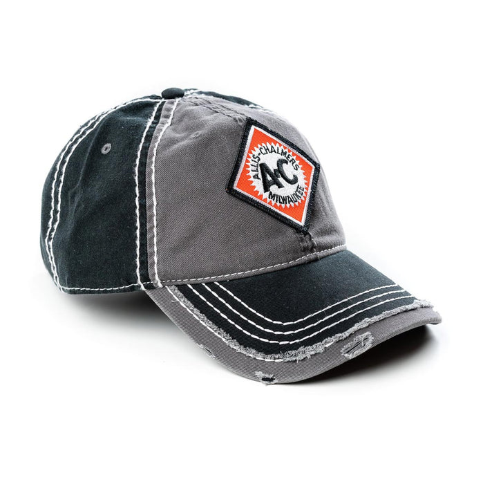 Vintage Allis Chalmers Logo Gray and Black Distressed Hat