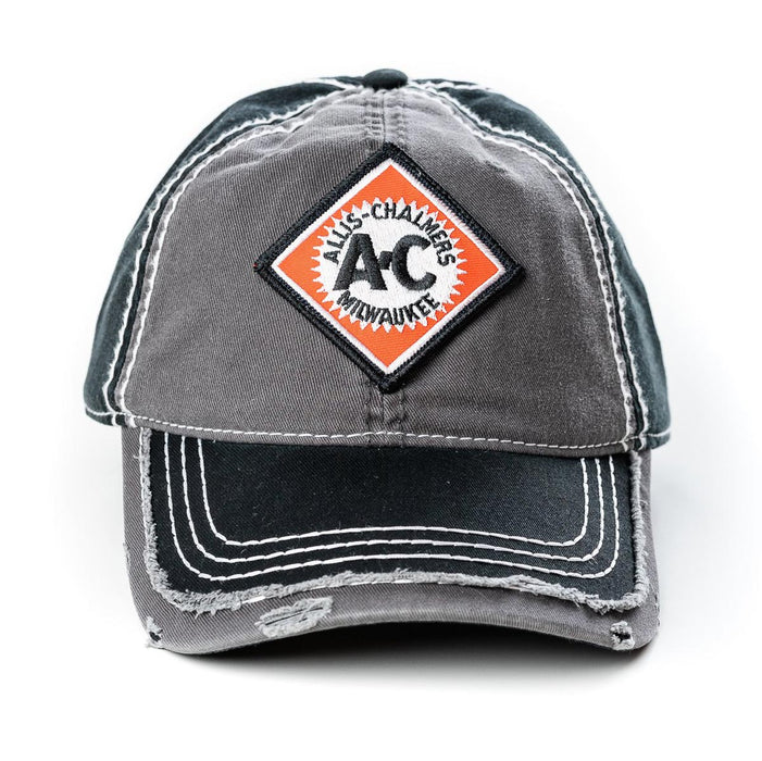 Vintage Allis Chalmers Logo Gray and Black Distressed Hat