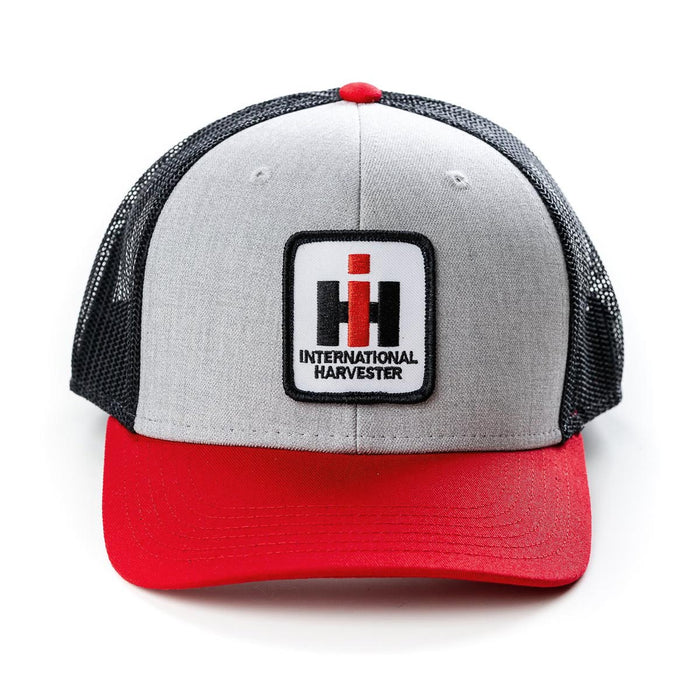 Heather Gray with Red Brim and Black Mesh IH Logo Hat