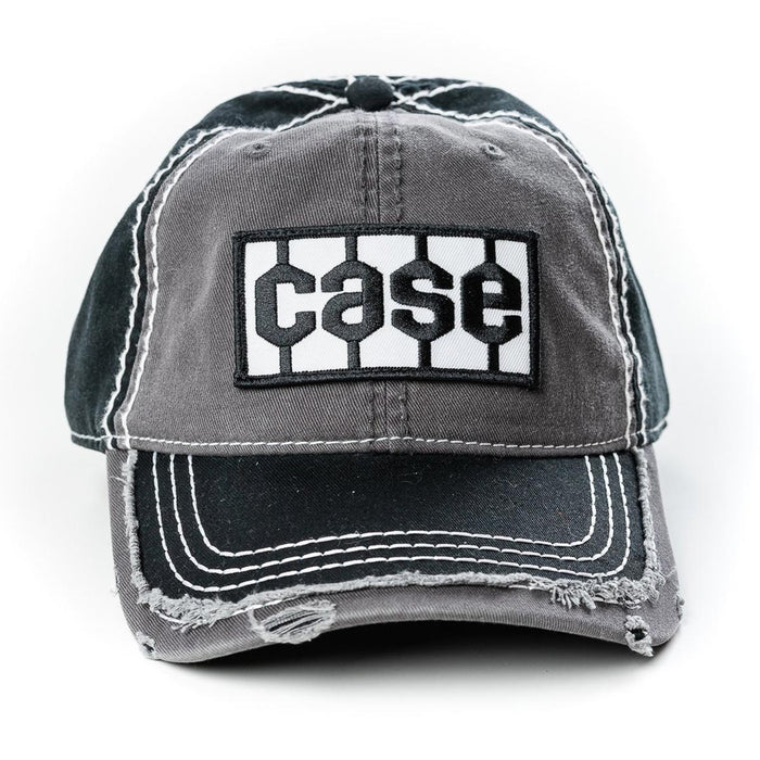 CASE Tire Tread Logo Gray & Black Distressed Hat
