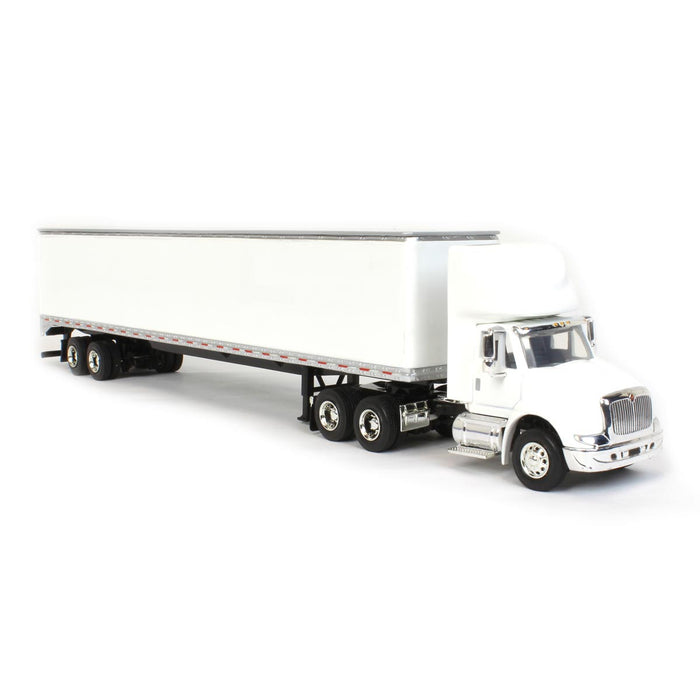 1/64 White International 8600 with Trailer with Single Rear Door