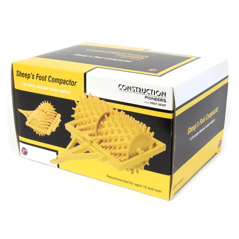 1/25 Yellow Sheep's Foot Compactor by First Gear