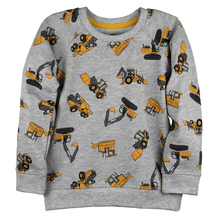 Toddler John Deere Construction Gray Pullover Sweatshirt