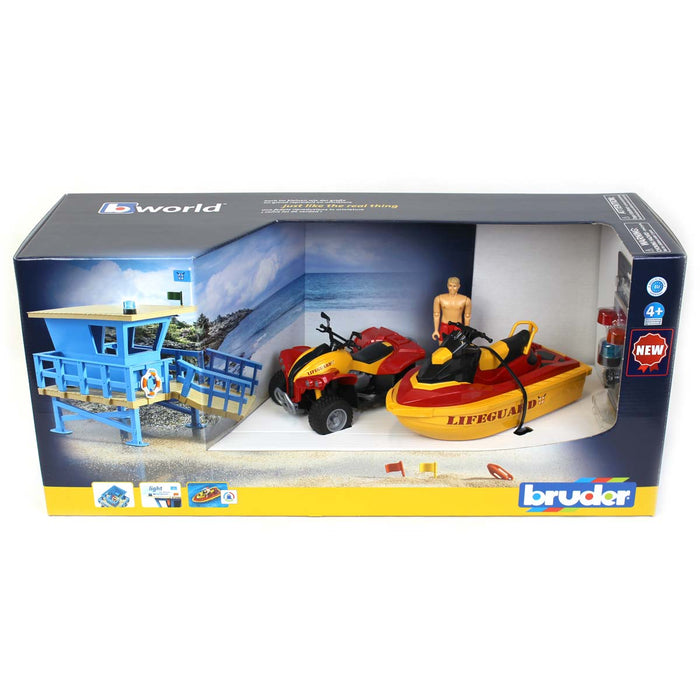 1/16 Bworld Life Guard Station with Quad and Personal Water Craft by Bruder