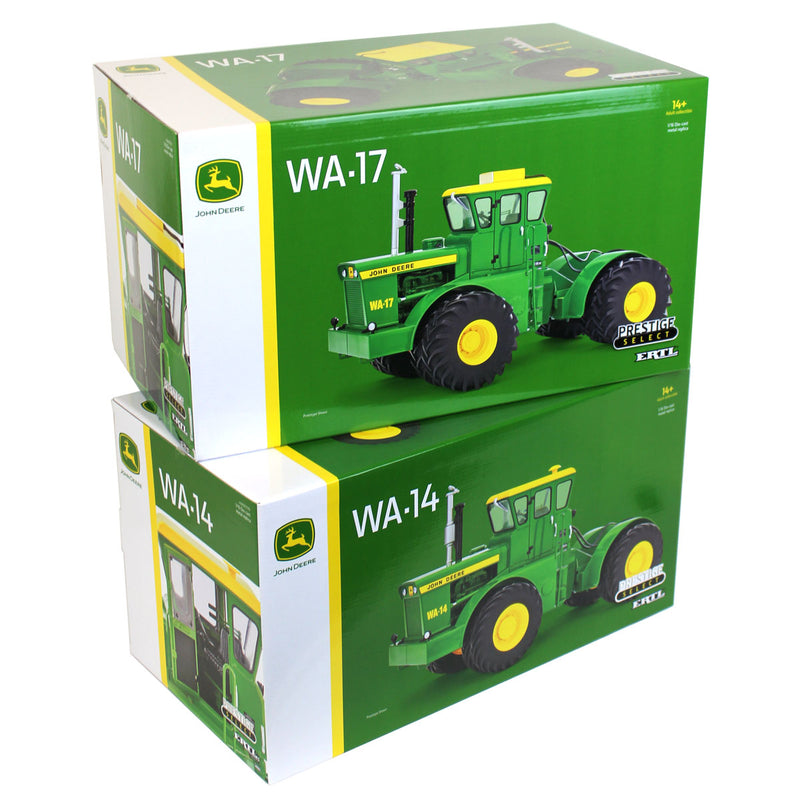 2 Piece Set ~ 1/16 John Deere WA-14 & WA-17 Vintage 4WD Tractors, ERTL Prestige Select #2