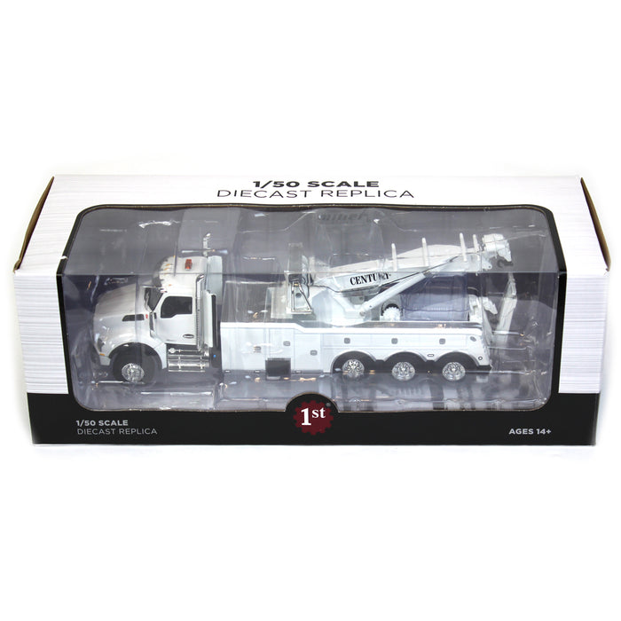 1/50 White Kenworth T880 with Century 1060 Rotator Wrecker by First Gear