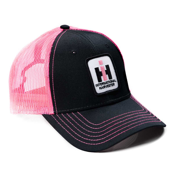 IH Stitched Logo Black with Pink Mesh Back Hat
