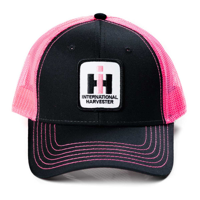 IH Stitched Logo Black with Pink Mesh Back Hat