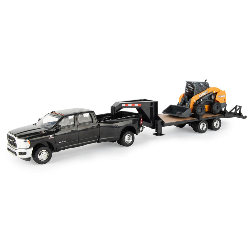 (B&D) 1/32 Ram 3500 Dually Quad Cab with Gooseneck & Case SV340B Skid Steer - Damaged Box