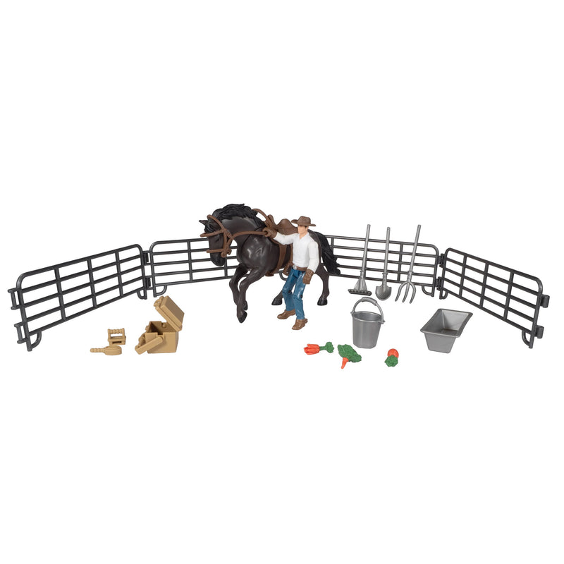 1/20 20-Piece Horse with Cowboy Playset by Big Country Adventure Toys