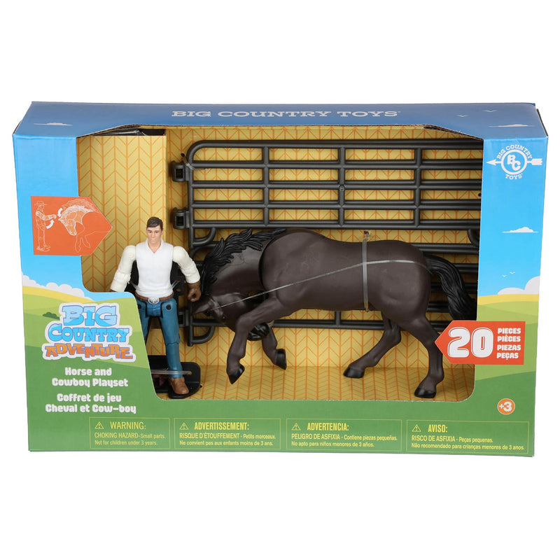 1/20 20-Piece Horse with Cowboy Playset by Big Country Adventure Toys