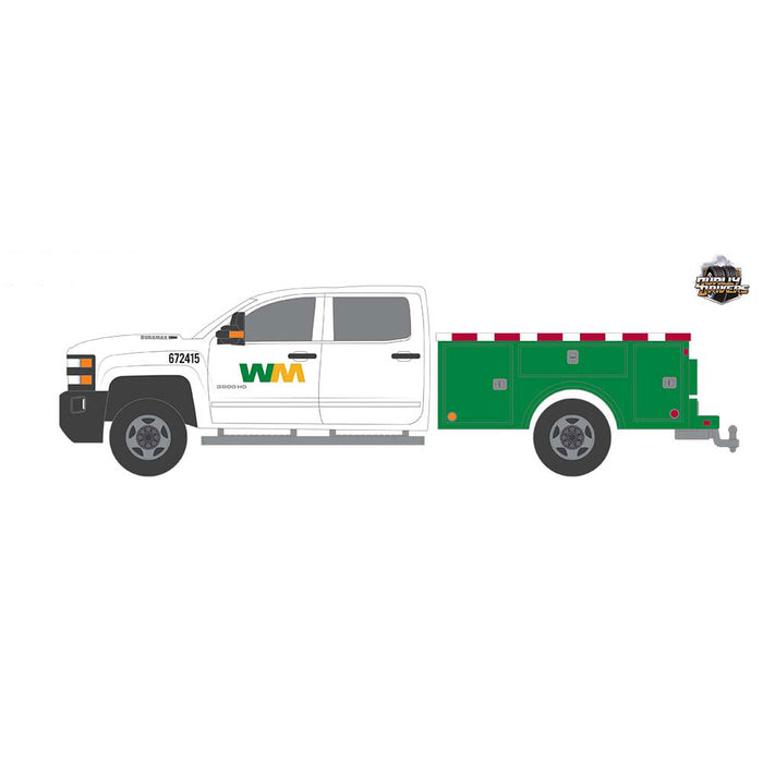 1/64 2018 Chevrolet Silverado 3500 Service Bed, Waste Management, Dually Drivers Series 10
