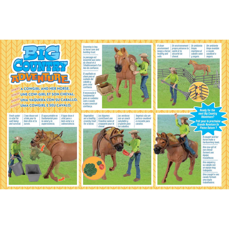 1/20 19-Piece Horse with Cowgirl Playset by Big Country Adventure Toys