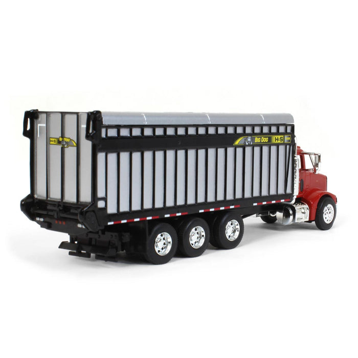 1/64 Red Peterbilt 385 with H&S Big Dog 1226 Forage Box, Exclusive HFE Edition