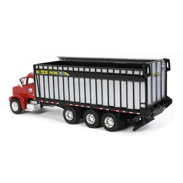 1/64 Red Peterbilt 385 with H&S Big Dog 1226 Forage Box, Exclusive HFE Edition