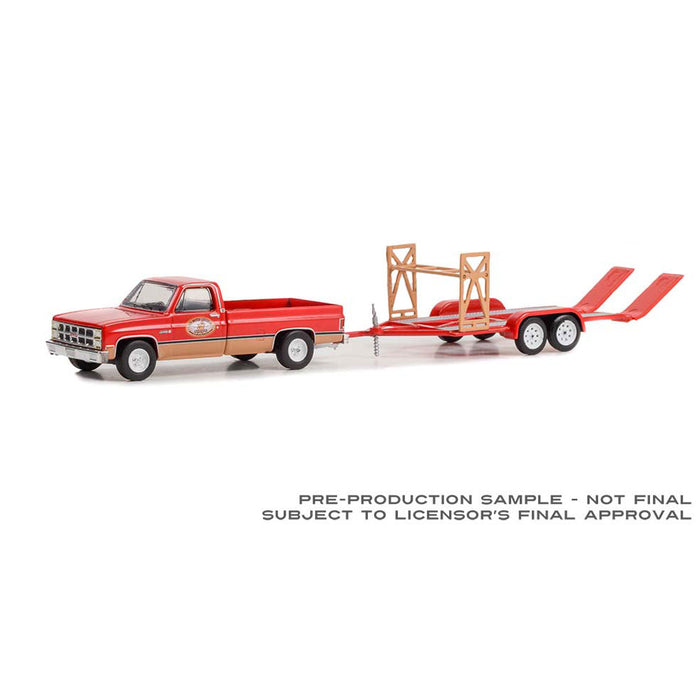 1/64 1982 GMC K-2500 Sierra Grande with Tandem Car Trailer, Busted Knuckle Garage, Hitch & Tow Series 25