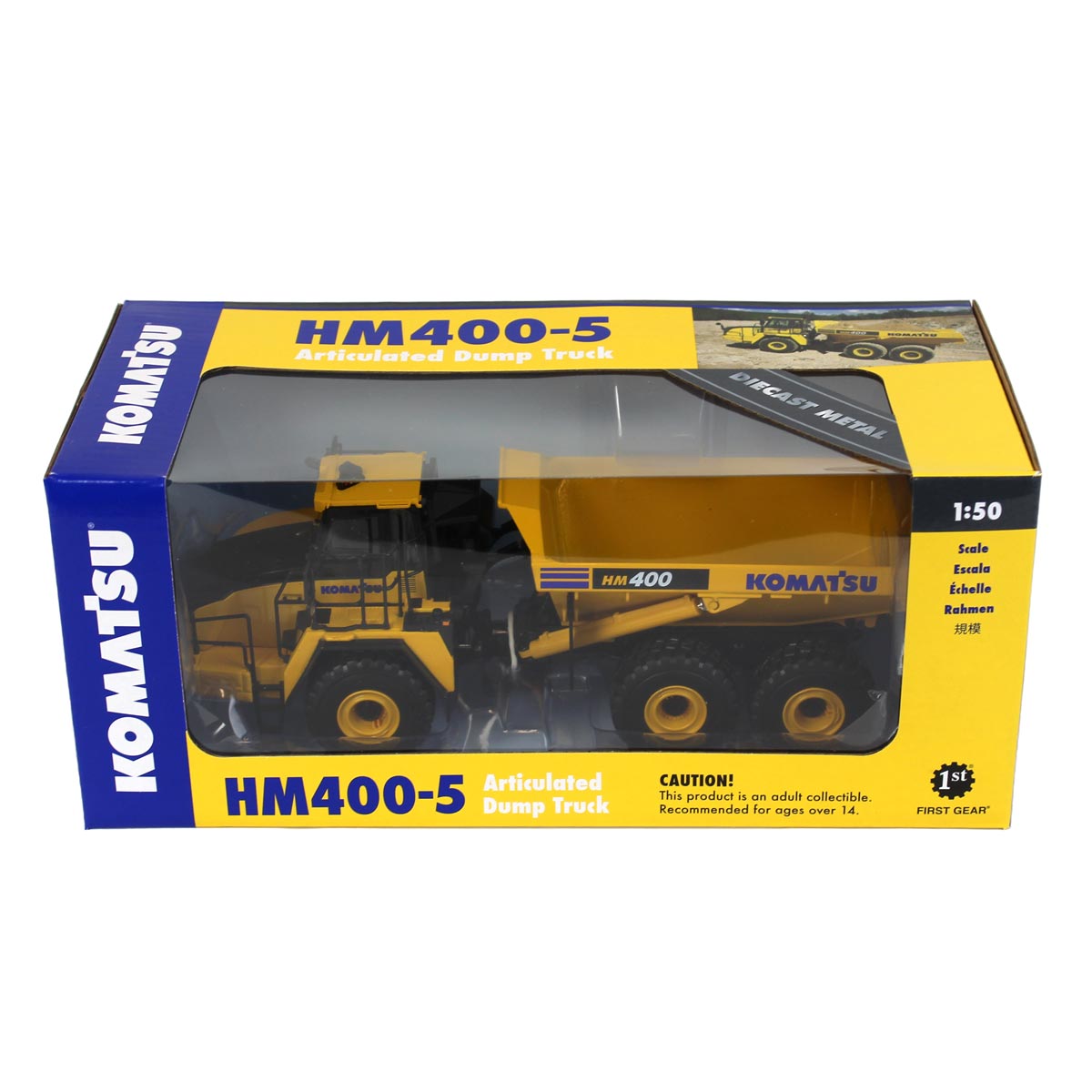 Komatsu HM400 ダンプトラック 1/50 1/50 Komatsu HM400-5 Articulated Dump Truck by First Gear