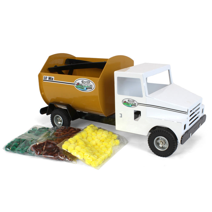 1/16 (Approx) White Truck with Yellow Truck-Mounted Mixer Wagon