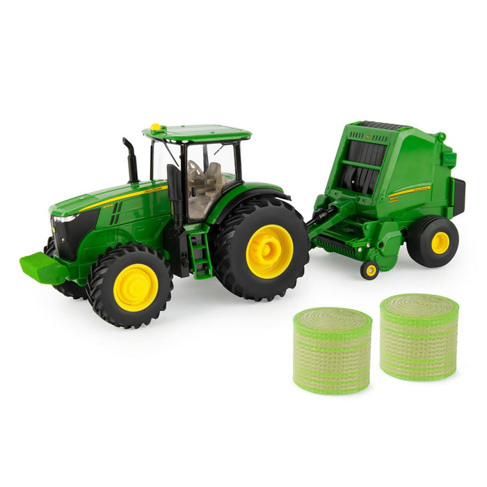 1/32 John Deere 7270R with 560R Round Baler Set