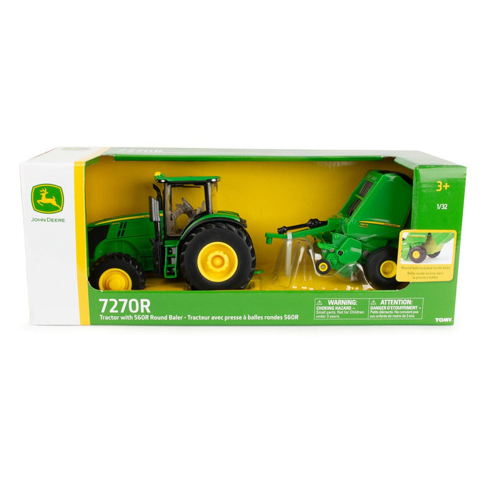 1/32 John Deere 7270R with 560R Round Baler Set