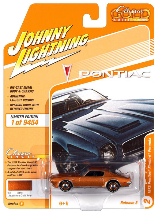 1/64 1972 Pontiac Firebird Formula Anaconda Gold, Johnny Lightning Classic Gold 2021 Release 3