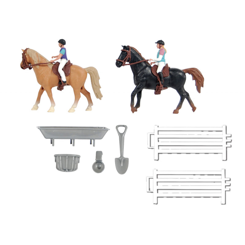 1/24 Set of 2 Horses with Riders and Accessories by Kids Globe