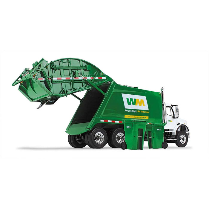 (B&D) 1/34 Waste Management - Freightliner M2 with McNeilus Rear Load Trash Truck - Includes 2 Trash Carts - Damaged Item