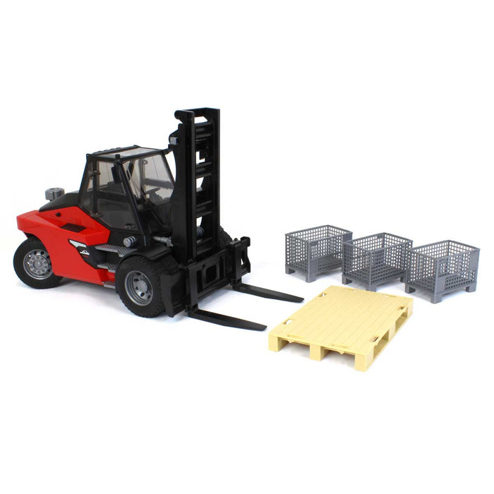 1/16 Bruder Linde HT160 Forklift with Pallet and 3 Pallet Cages