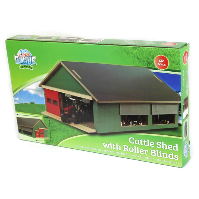 1/32 Green Wooden Stable with Windbreak Netting by Kids Globe